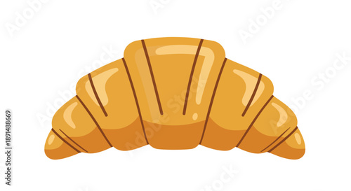 A delightfully rendered golden pastry illustration capturing the essence of a freshly baked croissant a perfect digital representation of breakfast