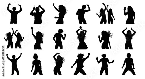 Silhouettes of People Lying Down in Various Poses on White Background Aerial View