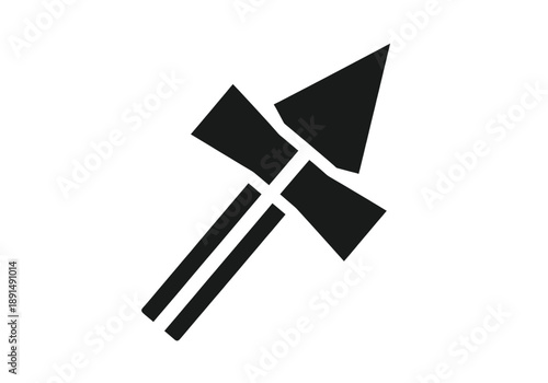 Simple black axe icon on white background