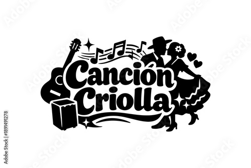 Silhouette design celebrating peruvian music and dance