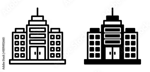 Building Icon Collection line & Mixed Style icon 