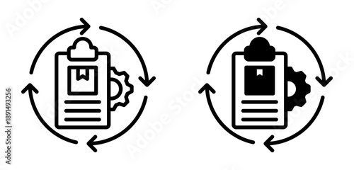 Order Processed Icon Collection line & Mixed Style icon 