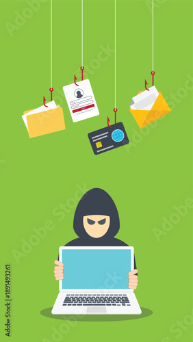 Hacker activity concept background. Vector illustration of hacker activity concept background for web design	