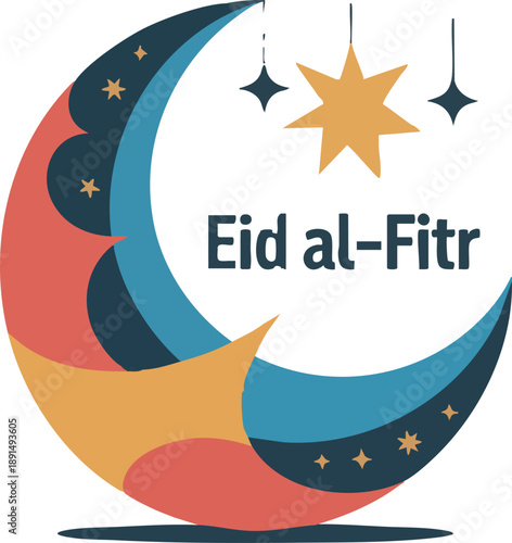 Abstract Eid al Fitr Celebration with Modern Islamic Design