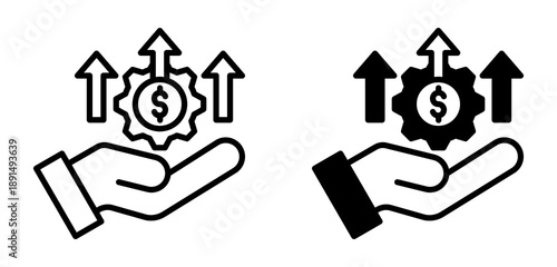 Profit Management Icon Collection line & Mixed Style icon 