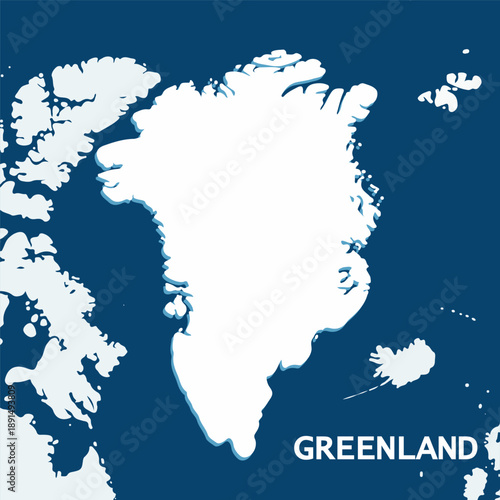 Greenland map, vector art illustration.