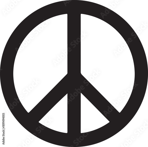 Peace Symbol Black Silhouette Icon
Universal Peace Sign Illustration
Anti-War Peace Emblem Design