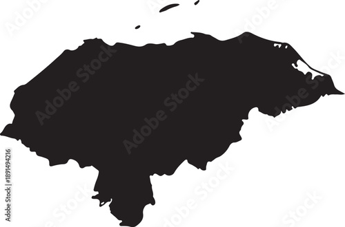 Honduras country map silhouette black isolated on white background nation