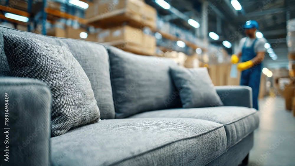 Obraz premium Professional Couch Cleaning Service Indoor Workshop Scene