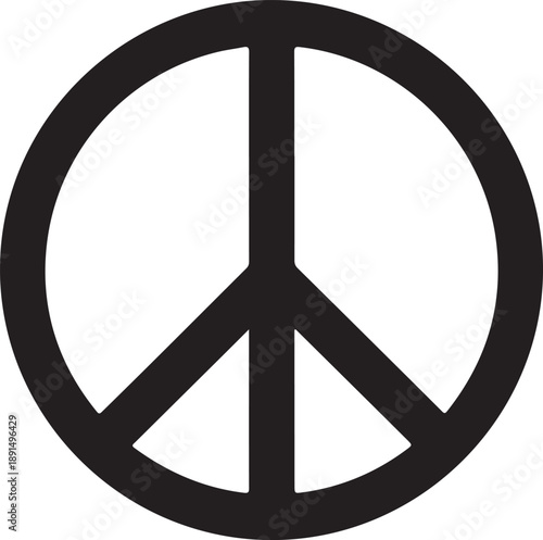 Peace Symbol Black Silhouette Icon
Universal Peace Sign Illustration
Anti-War Peace Emblem Design
