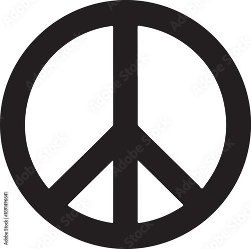 Peace Symbol Black Silhouette Icon
Universal Peace Sign Illustration
Anti-War Peace Emblem Design