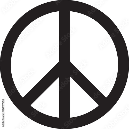 Peace Symbol Black Silhouette Icon
Universal Peace Sign Illustration
Anti-War Peace Emblem Design