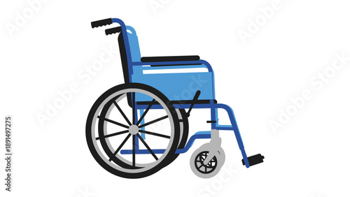 Blue Wheelchair Medical Equipment Illustration