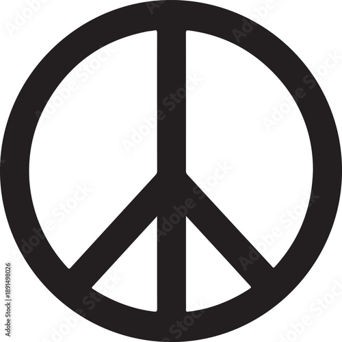 Peace Symbol Black Silhouette Icon
Universal Peace Sign Illustration
Anti-War Peace Emblem Design