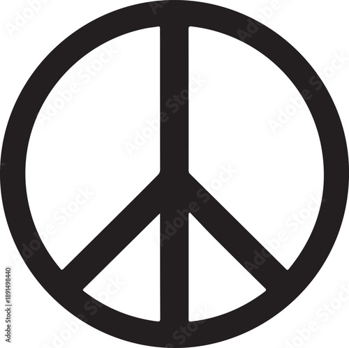 Peace Symbol Black Silhouette Icon
Universal Peace Sign Illustration
Anti-War Peace Emblem Design
