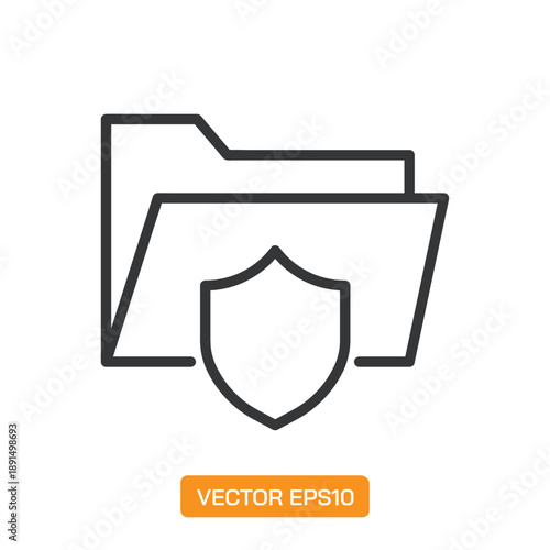 Folder Icons. Thin Line Symbol Elements Collection.