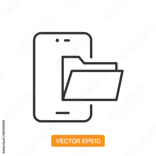 Folder Icons. Thin Line Symbol Elements Collection.