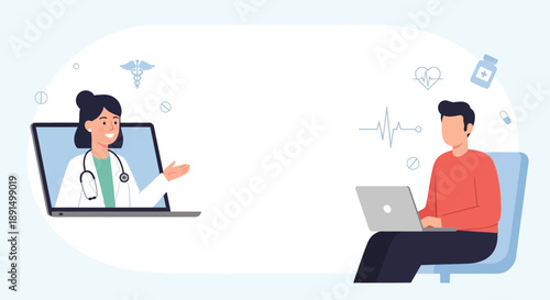 Online Doctor Consultation Patient and Doctor Connecting Virtually 1.