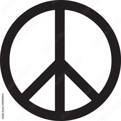 Peace Symbol Black Silhouette Icon
Universal Peace Sign Illustration
Anti-War Peace Emblem Design
