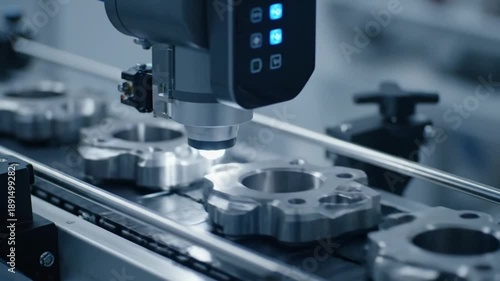 Industrial machine vision system scanning mechanical parts