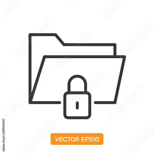 Folder Icons. Thin Line Symbol Elements Collection.