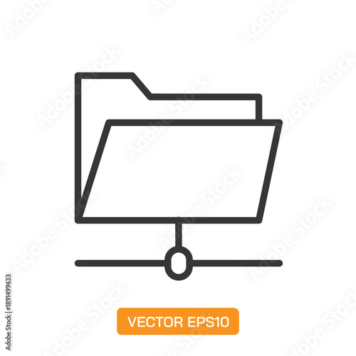 Folder Icons. Thin Line Symbol Elements Collection.