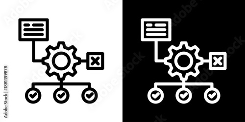 Methodology Icon Of Line Black And White Style Vector Illustration
