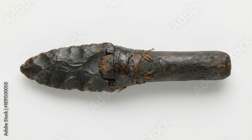 Wallpaper Mural Neanderthal stone knife with wooden handle isolated. Torontodigital.ca