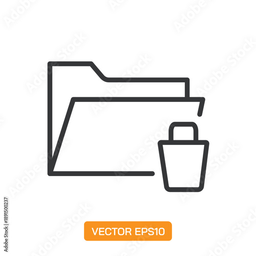 Folder Icons. Thin Line Symbol Elements Collection.