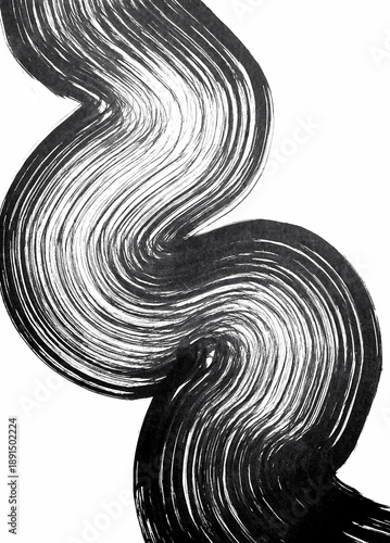 Abstract background. Black ink brush strokes, patterns, posters, cover.	