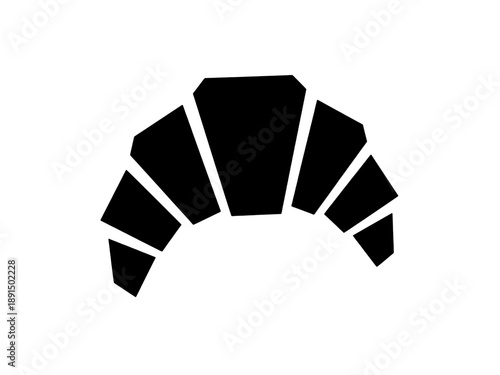 Minimalist Croissant Bread Icon - French Bakery Pastry Vector Graphic Isolated on Transparent