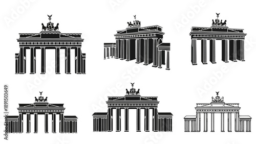 Brandenburg Gate Silhouette Collection: Iconic Berlin Landmark in Multiple Views