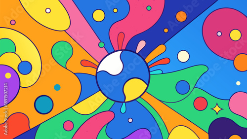 Seamless vector illustration featuring a cute cartoon rabbit and bee in a colorful spring flower pattern with butterflies for a happy Easter or birthday holiday design