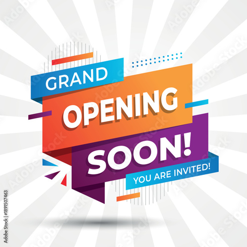 Vibrant Grand Opening Soon Banner for New Business Promotion	