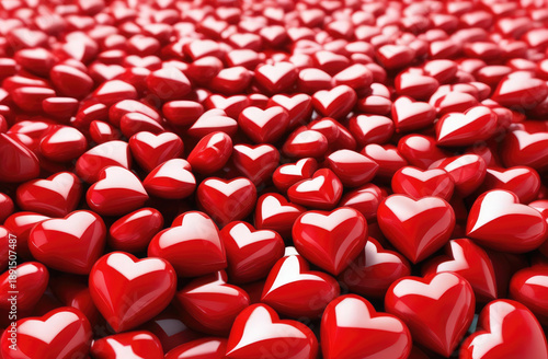 Valentine's Day bright red hearts background. Love symbol