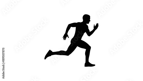 Silhouette of a man running fast in a dynamic pose.