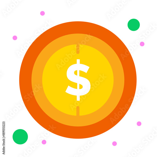 Golden Monetary Asset: Illustrative rendering of a radiant golden coin, with a bold dollar sign at its heart. Evokes themes of wealth and the pursuit of finance.