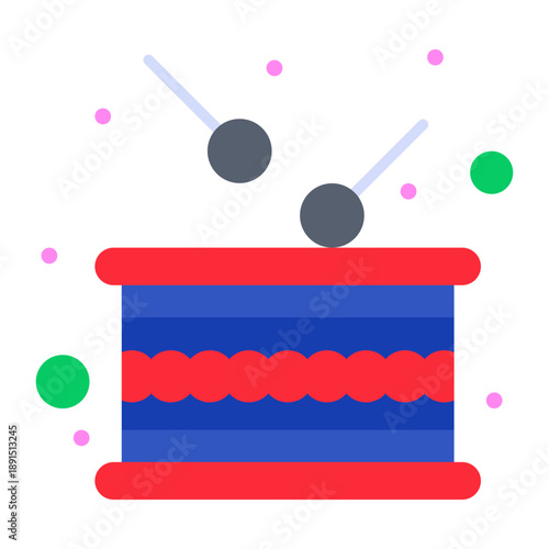 Rhythmic Beat: A vibrant drum with its sticks, resonating with a joyful celebration. Its rhythmic beat promises a symphony of sound.