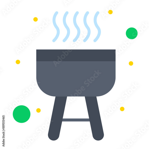Grill Icon: A stylized illustration of a charcoal grill, with steam rising from it, ready for a flavorful outdoor gathering.