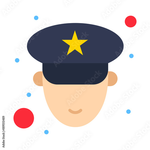 Guard of Honor: A friendly illustration of a police officer, emanating security and service. The character is a symbol of trust and safety. 