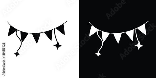 Set of Garland of small flags for party decoration - decorative elements eps 10