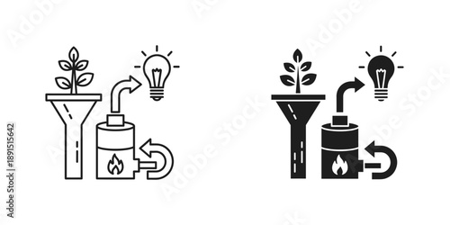 Eco energy lightbulb with plant and battery geothermal sustainable power concept