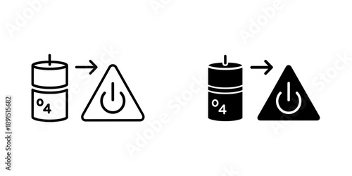 Radioactive waste barrel warning sign transition from low to high hazard level