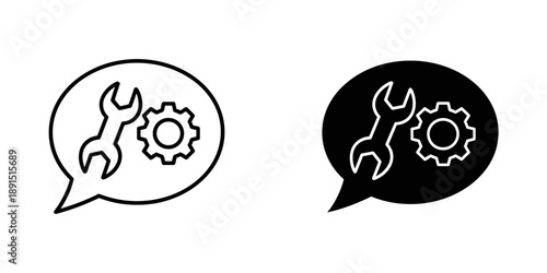 Creative lightbulb gear ideas concept in speech bubbles minimal design
