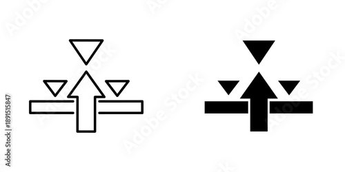 Balanced scale comparison icon vector minimalist black white design