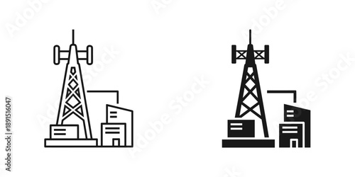 5g telecom tower with servers and cloud data center infrastructure illustration