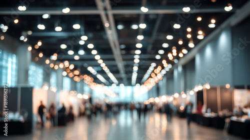 Wallpaper Mural Blurred image of a busy convention center, showcasing interactions and networking among professionals. Torontodigital.ca