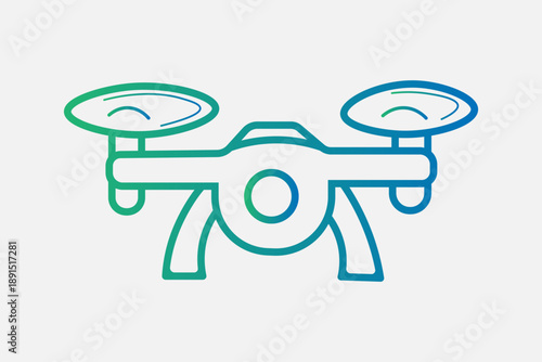 This icon features a stylized quadcopter drone seen from a front-facing perspective.