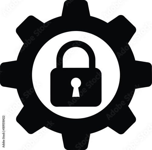 Security and mechanics combination icon