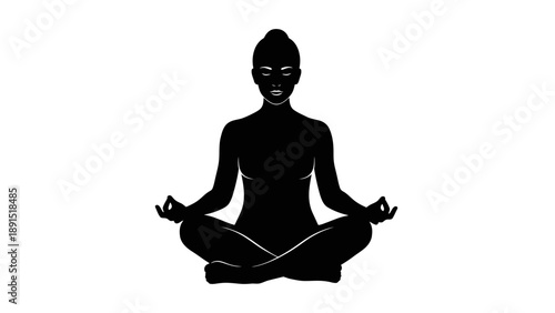 Silhouette of a person meditating in a lotus position.